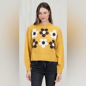Coco + Jaimeson Daisy Jacquard Pullover Sweater Size Small (EUC)